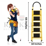 5 LAYER MULTIFUNCTIONAL LADDER, WITH SAFETY GUARD HANDLE, NON SLIP FOOT PAD STEP LADDER