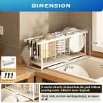 KITCHEN DISH RACK SLIM STYLE, WITH SPOON HOLDER & WATER DRAIN TRAY, WHITE COLOR