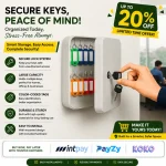 STEEL KEY HOLDER WITH SECURE LOCK - 20 KEYS