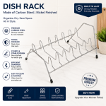 KITCHEN DISH RACK SLIM STYLE, WITH SPOON HOLDER & WATER DRAIN TRAY, - Image 2