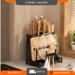 KITCHEN UTENSIL HOLDER, COUNTERTOP KITCHEN ORGANISER, SPOON, KNIFE & CUTTING BOARD HOLDER - Image 4