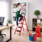 5 LAYER MULTIFUNCTIONAL LADDER, WITH SAFETY GUARD HANDLE, NON SLIP FOOT PAD STEP LADDER - Image 3