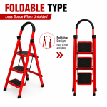 3 LAYER MULTIFUNCTIONAL LADDER, WITH SAFETY GUARD HANDLE, NON SLIP FOOT PAD STEP LADDER - Image 5