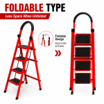 4 LAYER MULTIFUNCTIONAL LADDER, WITH SAFETY GUARD HANDLE, NON SLIP FOOT PAD STEP LADDER - Image 4