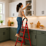 4 LAYER MULTIFUNCTIONAL LADDER, WITH SAFETY GUARD HANDLE, NON SLIP FOOT PAD STEP LADDER - Image 6