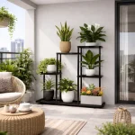 FLOWER POT STAND, INDOOR FLOWER POT HOLDER, 7 LAYER PLANT STAND, GARDEN DISPLAY RACK, WHITE COLOUR - Image 3