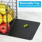 3 TIER STYLISH UTILITY CART, VEGETABLE AND FRUIT STORGAE CART, REMOVABLE TRAY AND BASKET STORAGE