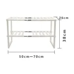 UNDER SINK STORAGE SHELF, COUNTERTOP STORAGE SHELF KITCHEN OR BATHROOM, ADJUSTABLE STORAGE