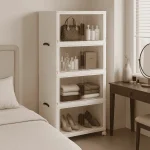 4 TIER PLASTIC STORAGE BOX, 45 CM LENGTH, WITH 2 PULL OUT DOOR AND MAGNETIC LOCK, FOLDABLE PLASTIC STORAGE, KIDS TOYS AND CLOTH STORAGE CABINETS - Image 4