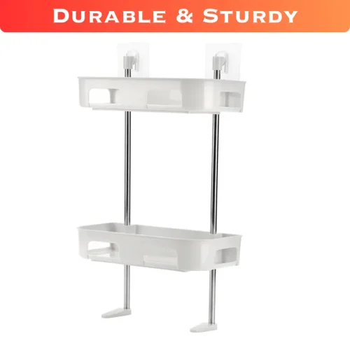 2 TIER TOILET TANK TOP CADDY, WALL MOUNTED ORGANIZER, BATHROOM ORAGNAZER