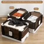 5 TIER PLASTIC STORAGE BOX, WITH 2 PULL OUT DOOR AND MAGNETIC LOCK, FOLDABLE PLASTIC STORAGE BOX, HOME ORGANIZER