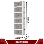 6 TIER PLASTIC STORAGE BOX, 50 CM LENGTH, WITH 2 PULL OUT DOOR AND MAGNETIC LOCK, FOLDABLE PLASTIC STORAGE, KIDS TOYS AND CLOTH STORAGE CABINETS, - Image 7