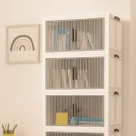 5 TIER PLASTIC STORAGE BOX, 45 CM LENGTH, WITH 2 PULL OUT DOOR AND MAGNETIC LOCK, FOLDABLE PLASTIC STORAGE, KIDS TOYS AND CLOTH STORAGE CABINETS - Image 6