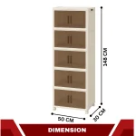 5 TIER PLASTIC STORAGE BOX, 45 CM LENGTH, WITH 2 PULL OUT DOOR AND MAGNETIC LOCK, FOLDABLE PLASTIC STORAGE, KIDS TOYS AND CLOTH STORAGE CABINETS - Image 2