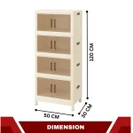 4 TIER PLASTIC STORAGE BOX, 45 CM LENGTH, WITH 2 PULL OUT DOOR AND MAGNETIC LOCK, FOLDABLE PLASTIC STORAGE, KIDS TOYS AND CLOTH STORAGE CABINETS - Image 8