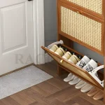 BAMBOO SHOE RACK WITH FLIP DOORS - 3 TIER SHOE STORAGE CABINET FOR HOME AND OFFICE - Image 4