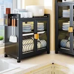 2 tier dish rack, carbon steel dish rack, kitchen dish organizer, dish storage organizer, multifunction kitchen rack, pull out dish rack, dish rack with drain tray, black dish organizer, water drain dish rack, space saving dish rack, kitchen counter organizer, non rust dish rack, durable dish rack, sleek kitchen rack, modern kitchen organizer, 2 tier kitchen shelf, pull out door kitchen rack, carbon steel kitchen rack, dish rack with doors, dish drying rack with tray