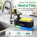 KITCHEN SPONGE HOLDER AND SOAP DISPENSER, 2 IN 1 MULTIFUNCTIONAL SPONGE HOLDER, AND LIQUID DISPENSER -1PIECE - Image 7