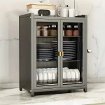 3 tier kitchen rack in Sri Lanka, carbon steel dish rack in Sri Lanka, kitchen storage organizer with pull out doors, multifunction kitchen rack in Sri Lanka, water drain dish drying rack, durable kitchen shelf with trays, kitchen rack with door and tray, kitchen dish organizer in Colombo, modern kitchen rack Sri Lanka, stainless steel kitchen shelf with trays