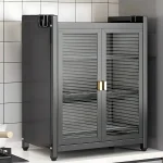 3 tier kitchen rack in Sri Lanka, carbon steel dish rack in Sri Lanka, kitchen storage organizer with pull out doors, multifunction kitchen rack in Sri Lanka, water drain dish drying rack, durable kitchen shelf with trays, kitchen rack with door and tray, kitchen dish organizer in Colombo, modern kitchen rack Sri Lanka, stainless steel kitchen shelf with trays