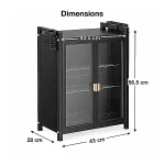 3 TIER CARBON STEEL DISH STORAGE ORGANIZER, MULTIFUNCTION KITCHEN RACK, WITH 2 PULL OUT DOORS AND 2 ACESSIBLE WATER DRAIN TRAY - Image 2