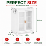 3 TIER CARBON STEEL DISH STORAGE ORGANIZER, MULTIFUNCTION KITCHEN STORAGE, WITH 2 PULL OUT DOORS AND 2 ACESSIBLE WATER DRAIN TRAY - Image 2