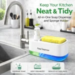 KITCHEN SPONGE HOLDER AND SOAP DISPENSER, 2 IN 1 MULTIFUNCTIONAL SPONGE HOLDER, AND LIQUID DISPENSER -1PIECE - Image 12