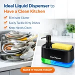 KITCHEN SPONGE HOLDER AND SOAP DISPENSER, 2 IN 1 MULTIFUNCTIONAL SPONGE HOLDER, AND LIQUID DISPENSER -1PIECE - Image 5