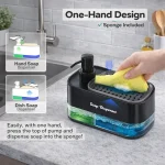 KITCHEN SPONGE HOLDER AND SOAP DISPENSER, 2 IN 1 MULTIFUNCTIONAL SPONGE HOLDER, AND LIQUID DISPENSER -1PIECE - Image 4
