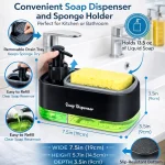KITCHEN SPONGE HOLDER AND SOAP DISPENSER, 2 IN 1 MULTIFUNCTIONAL SPONGE HOLDER, AND LIQUID DISPENSER -1PIECE - Image 2