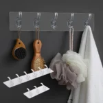 6 ROW MULTIFUNCTIONAL TRANSPARENT HOOKS, ADHESIVE ROW HOOKS, TRANSPARENT ROW HOOKS