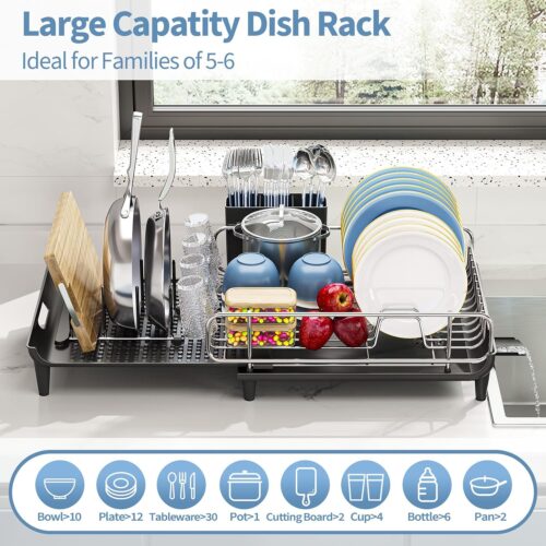 Deluxe kitchen dish rack