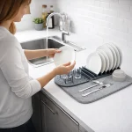 DISH DRYING MAT, PLATE ORAGNIZER MAT , MICOFIBRE WATER ABSORBBLE DRYING MAT - Image 8