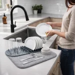 DISH DRYING MAT, PLATE ORAGNIZER MAT , MICOFIBRE WATER ABSORBBLE DRYING MAT - Image 11