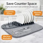 DISH DRYING MAT, PLATE ORAGNIZER MAT , MICOFIBRE WATER ABSORBBLE DRYING MAT - Image 7