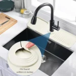 KITCHEN SINK SPLASH GUARD, SILICONE FAUCET HANDLE DRIP CATCHER TRAY, SINK PROTECTORS MAT FOR KITCHEN AND BATHROOM ACCESSORIES