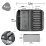 STURDY AND TRENDY DISH DRYING MAT, MULTIFUNCTION DISH DRYING RACK, WITH KITCHEN CUTLERY HOLDER