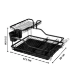 ALUMINIUM DISH DRYING RACK, DISH RACK WITH, UTENSILS, MUG HOLDER, AND WATER DRAIN TRAY