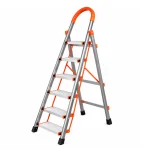 HOUSEHOLD ALUMINUM 6 STEP LADDER, ORANGE COLOR FOLDABLE DESIGN MULTIFUNCTION LADDER