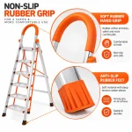 HOUSEHOLD ALUMINUM 6 STEP LADDER, ORANGE COLOR FOLDABLE DESIGN MULTIFUNCTION LADDER - Image 3