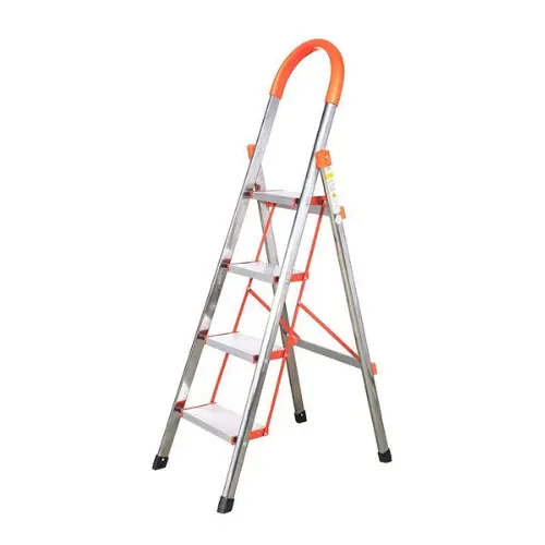 HOUSEHOLD ALUMINUM 4 STEP LADDER, FOLDABLE DESIGN MULTIFUNCTION LADDER