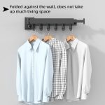 WALL MOUNT SINGLE FOLDING CLOTH DRYING RACK, WITH 12 HANGING HOOKS, HIGHLY DURABLE ALUMINIUM CLOTH RACK