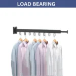 WALL MOUNT SINGLE FOLDING CLOTH DRYING RACK, WITH 8 HANGING HOOKS, HIGHLY DURABLE ALUMINIUM CLOTH RACK