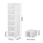 6 TIER FOLDABLE SHOE STORAGE, TRANSPARENT PLASTIC STACKBLE SHOE RACK, DUST PROOF SHOE CABINET