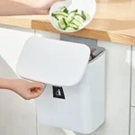 HANGING TRASH CAN FOR KITCHEN, UNDER SINK GARBAGE TRASH CAN BATHROOM, WALL MOUNTED PALSTIC TRASH BIN WHITE