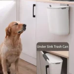 HANGING TRASH CAN FOR KITCHEN, UNDER SINK GARBAGE TRASH CAN BATHROOM, WALL MOUNTED PALSTIC TRASH BIN WHITE