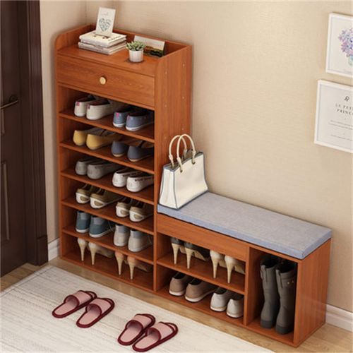 SIMPLE SHOE CABINET, HOME ENTRANCE LARGE CAPACITY SHOE ORGANIZER WITH CUSHION BENCH, PARTITION SHOE RACK MULTIFUNCTION