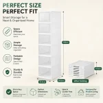 6 TIER FOLDABLE SHOE STORAGE, TRANSPARENT PLASTIC STACKBLE SHOE RACK, DUST PROOF SHOE CABINET (1 PIECE) - Image 4