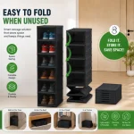 6 TIER FOLDABLE SHOE STORAGE, TRANSPARENT PLASTIC STACKBLE SHOE RACK, DUST PROOF SHOE CABINET (1 PIECE) - Image 12