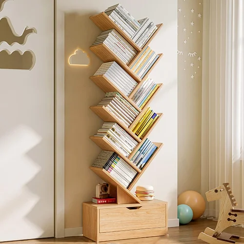 12 TIER TREE SHAPE BOOKSHELF, WITH DRAWER ORGANIAERS FOR BOOKS AND MAGAZINES